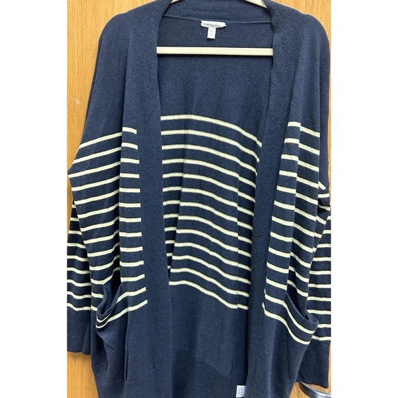 Garnet Hill Oversized Cardigan Merino Wool Organic Cotton Blend  Classic Boho M - Picture 2 of 11